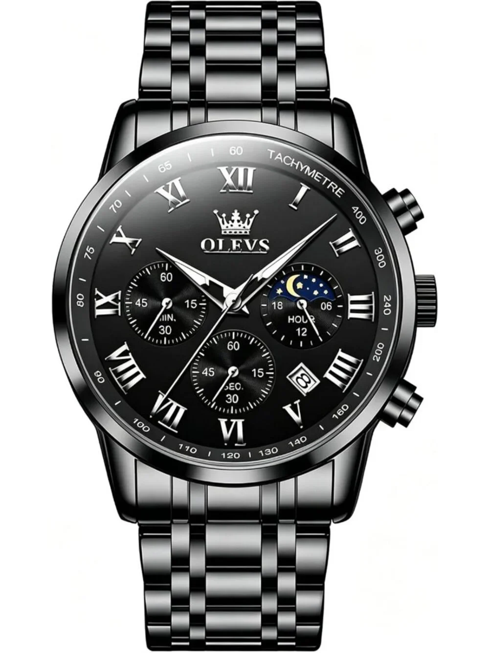 Stylish Big Face Stainless Steel Analog Watch for Men | Luxury Multifunctional